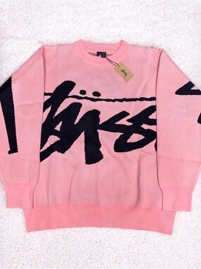 Stüssy Crewneck Stock Sweater - Pink